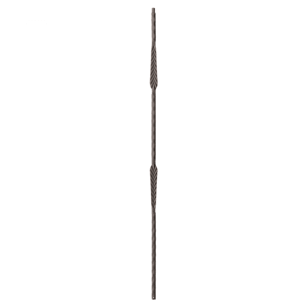 9022HE Double Feather with hammered edge Iron balusters 9/16"