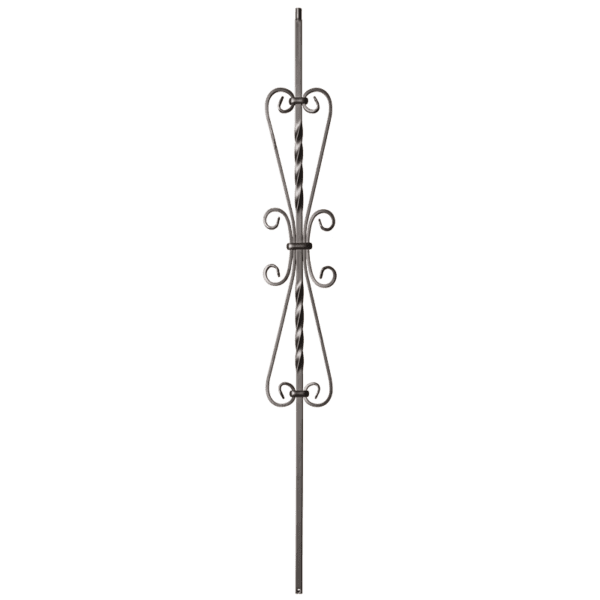 9057SS Scroll with dragon flies Iron balusters 1/2" bar