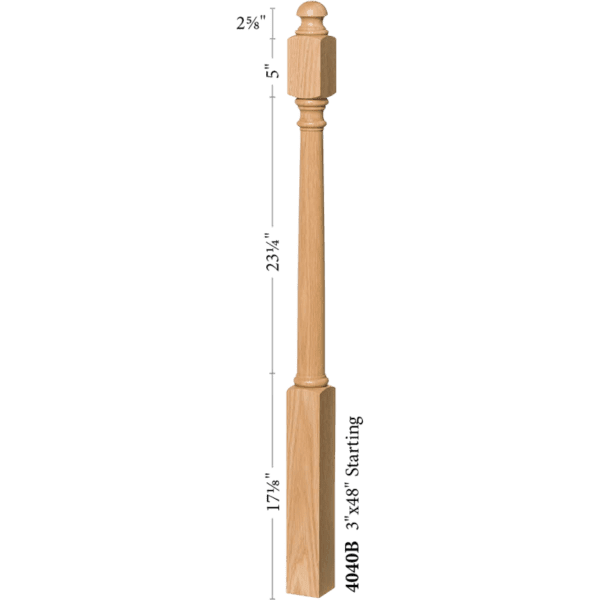 4040B Colonial Style 3" Newel Post