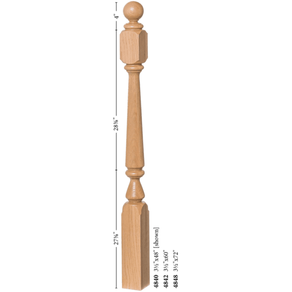 4840 Ball top 3.5" Ohio style Newel Post