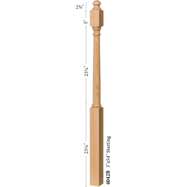 4042B Colonial Style 3" Newel Post