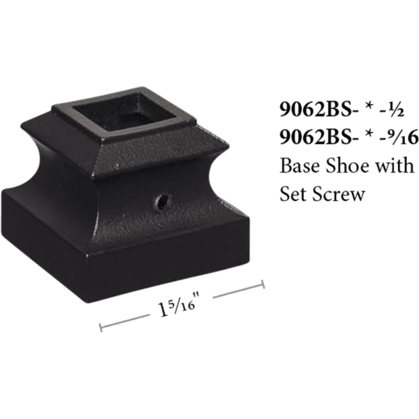 9062BS_1/2 Flat Iron baluster shoe with set screw