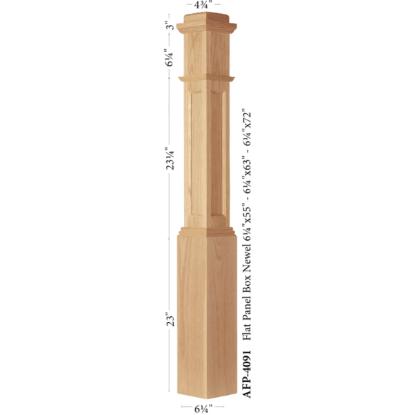 4091 Flat Panel box newel post 6 1/4" x 55"