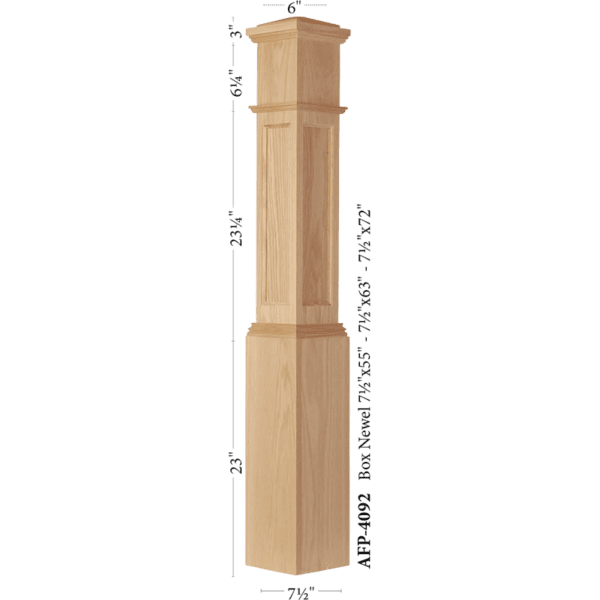 4092 Flat Panel box newel post 7 1/2" x 55"