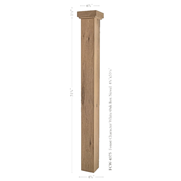 FCW-4375 Forest Character White Oak Box Newel Post