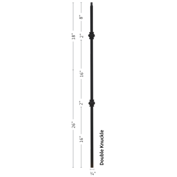 9907TB Double Knuckle Iron balusters 3/4" bar