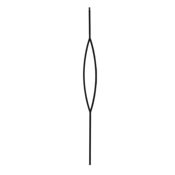 9093CS pointed oval Iron Baluster in Satin Black